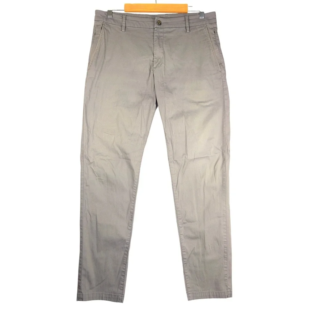 Birddogs Boomstick Mens Pants Grey Stretch Chino Casual 34x32 (Fits 34x30)